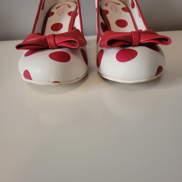 Lola Ramona Red And White Polka Dot Heels, VGUC, Size 39 - Picture 3 of 11